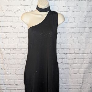 Elegant Black One-Shoulder Dress Size Large